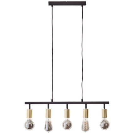 Brilliant - Luster na sajli TIFFANY 5xE27/28W/230V crna/mesing