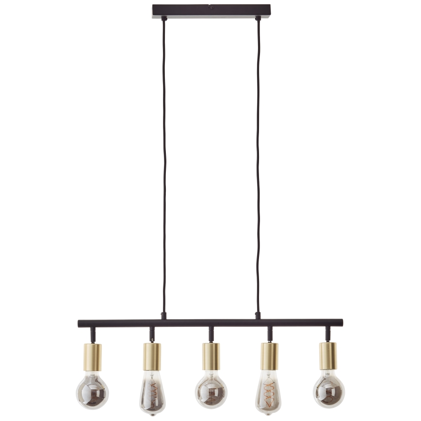 Brilliant - Luster na sajli TIFFANY 5xE27/28W/230V crna/mesing