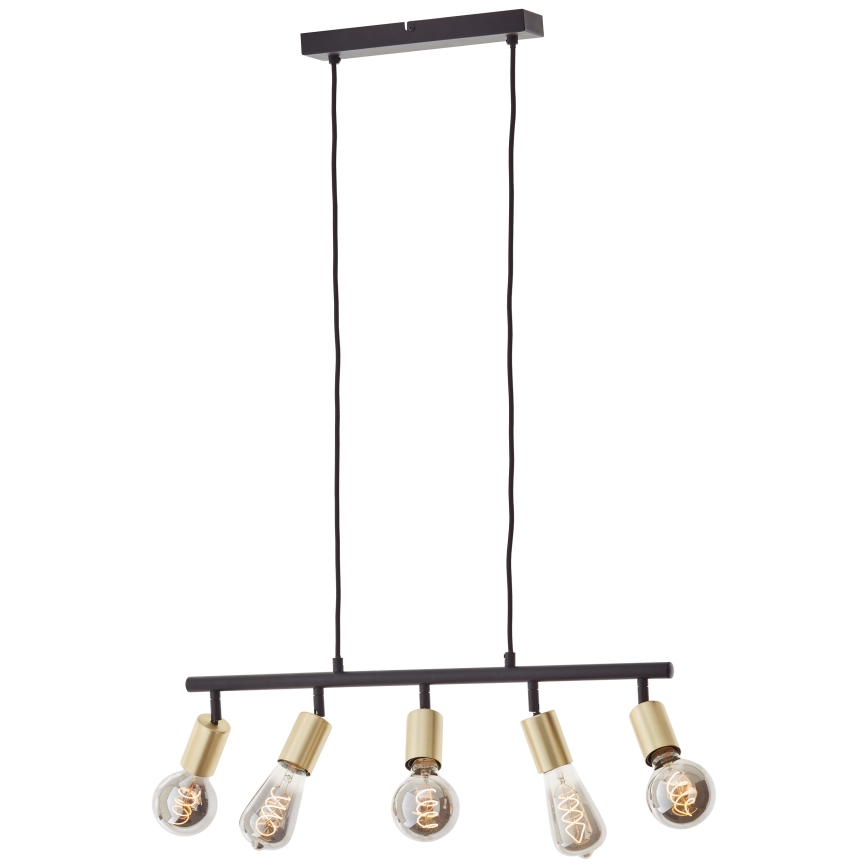 Brilliant - Luster na sajli TIFFANY 5xE27/28W/230V crna/mesing