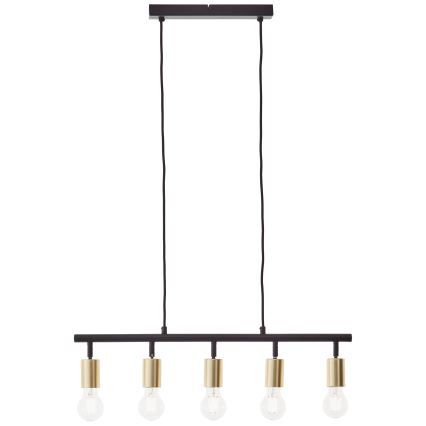 Brilliant - Luster na sajli TIFFANY 5xE27/28W/230V crna/mesing
