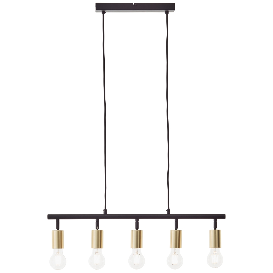 Brilliant - Luster na sajli TIFFANY 5xE27/28W/230V crna/mesing