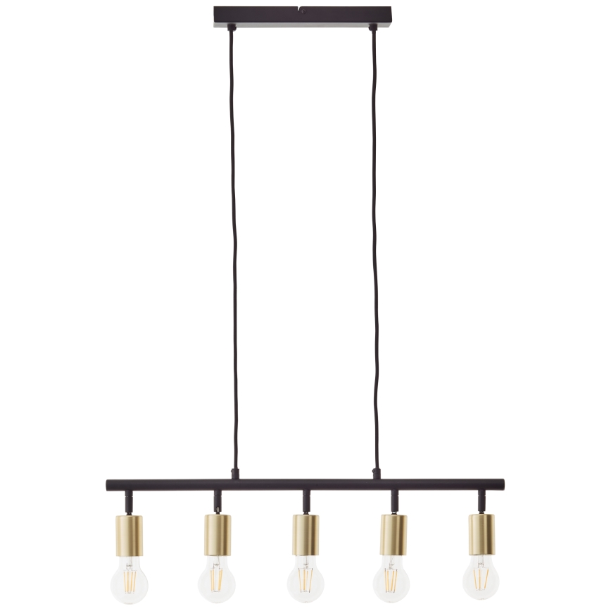 Brilliant - Luster na sajli TIFFANY 5xE27/28W/230V crna/mesing