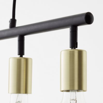 Brilliant - Luster na sajli TIFFANY 5xE27/28W/230V crna/mesing