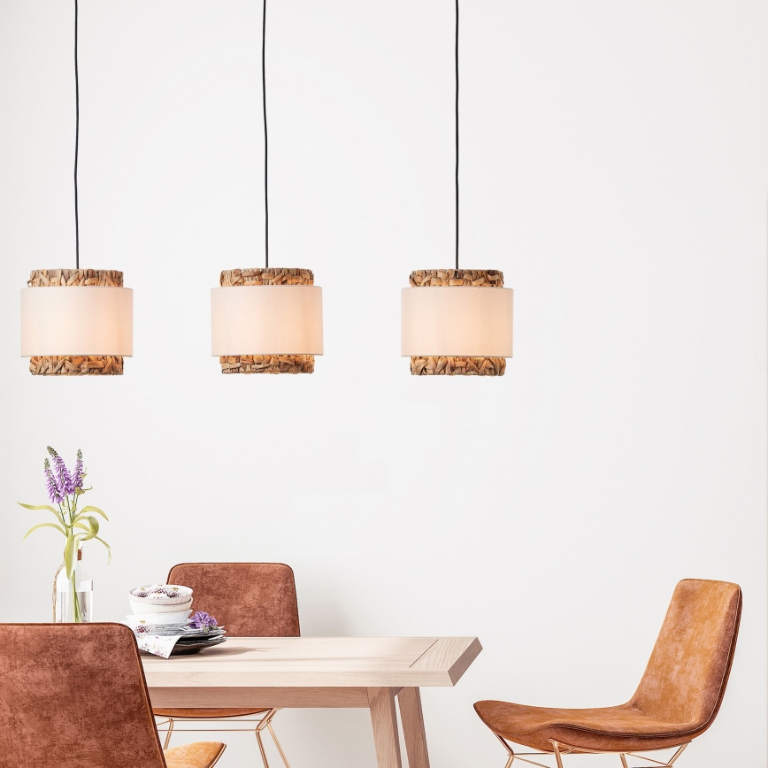 Brilliant - Luster na sajli WATERLILLY 3xE27/60W/230V krem