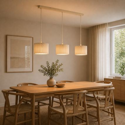 Brilliant - Luster na užetu VELIN 3xE27/20W/230V krem boje
