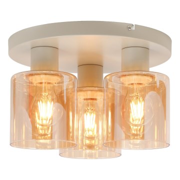 Brilliant - Luster za površinsku montažu LYSKA 3xE27/20W/230V Ø 31 cm krem/dimni bež