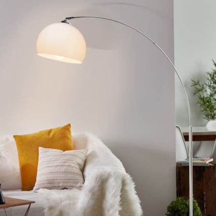 Brilliant - Podna lampa VESSA 1xE27/60W/230V sjajni krom/bijela