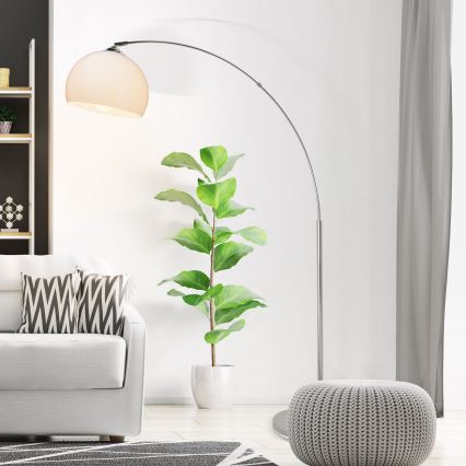 Brilliant - Podna lampa VESSA 1xE27/60W/230V sjajni krom/bijela