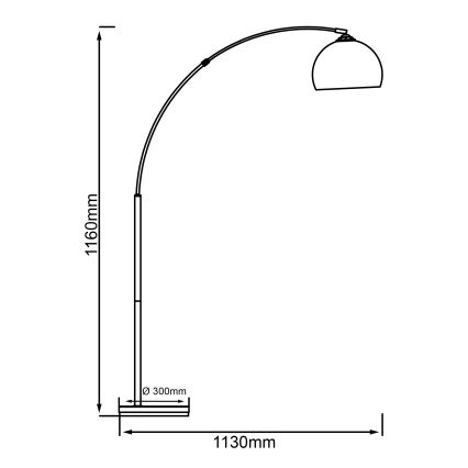Brilliant - Podna lampa VESSA 1xE27/60W/230V sjajni krom/bijela