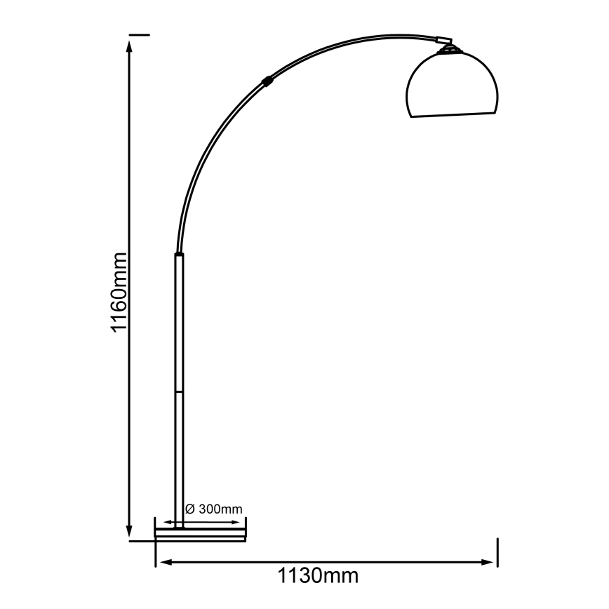 Brilliant - Podna lampa VESSA 1xE27/60W/230V sjajni krom/bijela