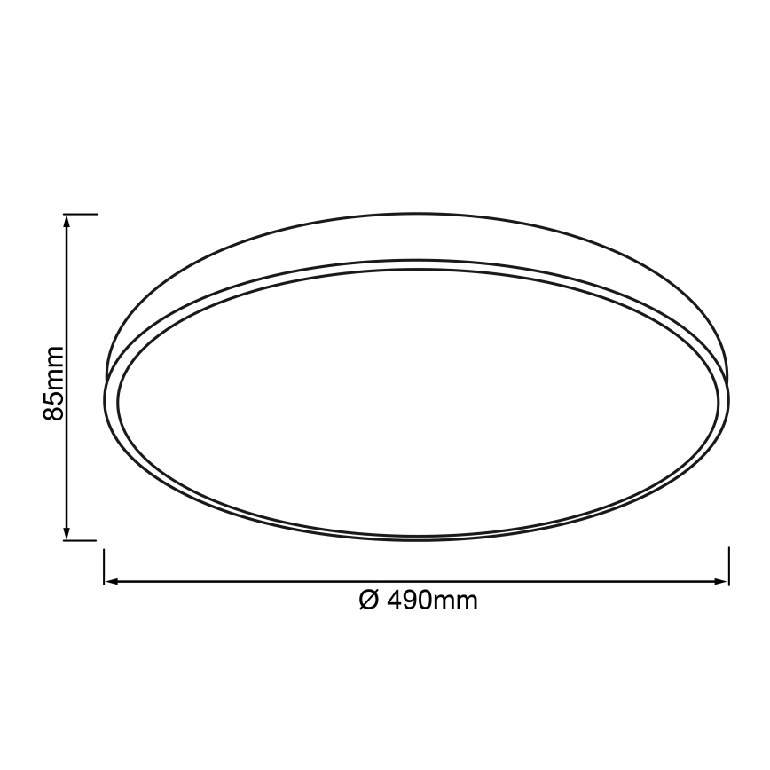 Brilliant - LED prigušiva stropna svjetiljka SLIMLINE LED/60W/230V 3000-6500K Ø 49 cm crna + daljinski upravljač
