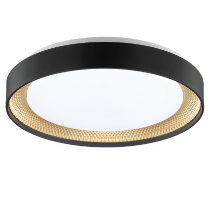 Brilliant - LED stropna svjetiljka WALDO s mogućnošću prigušenja LED/24W/230V 3000-6500K pr. 38,5 cm crna/zlatna + daljinski upravljač