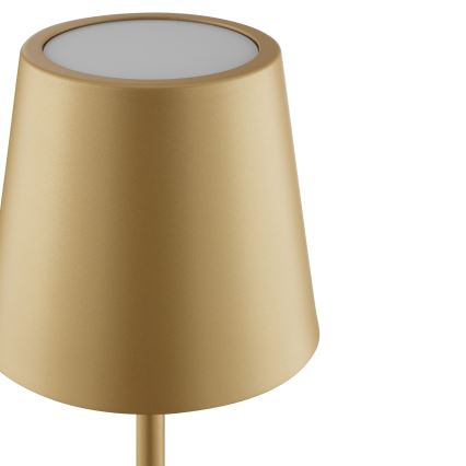 Brilliant - LED s mogućnošću prigušivanja punjiva upravljana dodirom vanjska stolna svjetiljka ELORA LED/2,5W/5V 2700K 2600 mAh IP44 zlatna