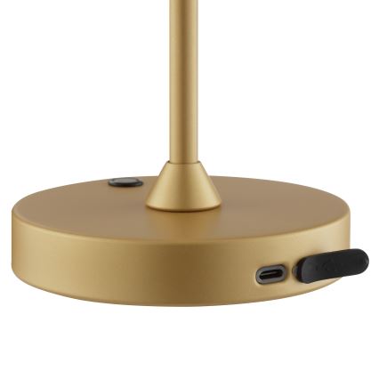 Brilliant - LED s mogućnošću prigušivanja punjiva upravljana dodirom vanjska stolna svjetiljka ELORA LED/2,5W/5V 2700K 2600 mAh IP44 zlatna