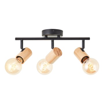 Brilliant - Spot svjetiljka KERRY 3xE27/40W/230V crna/bambus