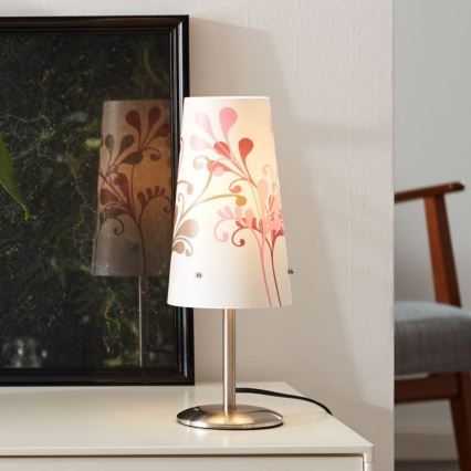 Brilliant - Stolna lampa ISI 1xE14/40W/230V bijela/ružičasta/sjajni krom