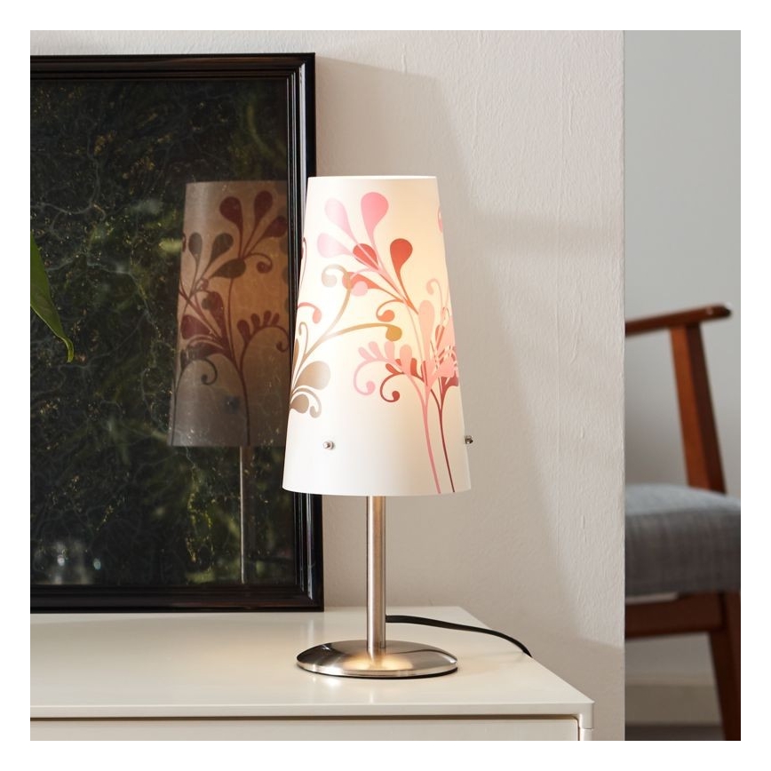 Brilliant - Stolna lampa ISI 1xE14/40W/230V bijela/ružičasta/sjajni krom