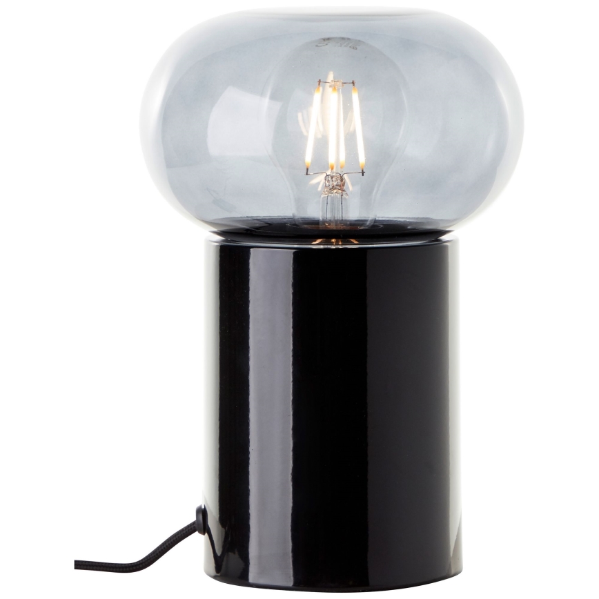 Brilliant - Stolna lampa KNUT 1xE27/25W/230V crna/prozirna