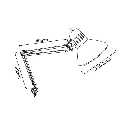 Brilliant - Stolna lampa sa stezaljkom HOBBY 1xE27/40W/230V crna