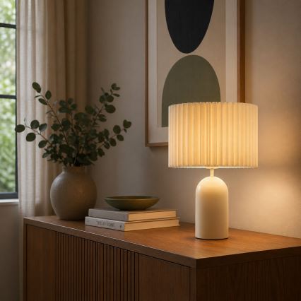 Brilliant - Stolna lampa VELIN 1xE27/20W/230V kremasta