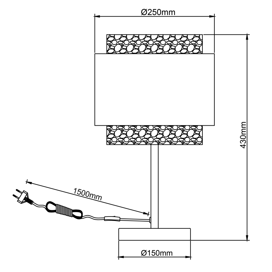 Brilliant - Stolna lampa WATERLILLY 1xE27/60W/230V siva