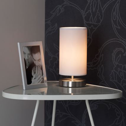 Brilliant - Stolna svjetiljka CLARIE 1xE14/40W/230V matni krom/bijela