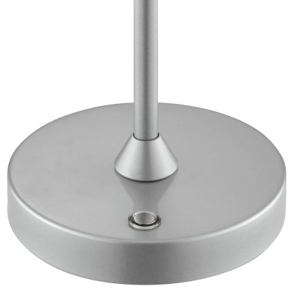 Brilliant - punjiva LED stolna lampa za vanjsku upotrebu s dodirnim upravljanjem i mogućnošću prigušivanja ELORA LED/2,5W/5V 2700K 2600 mAh IP44 srebrna