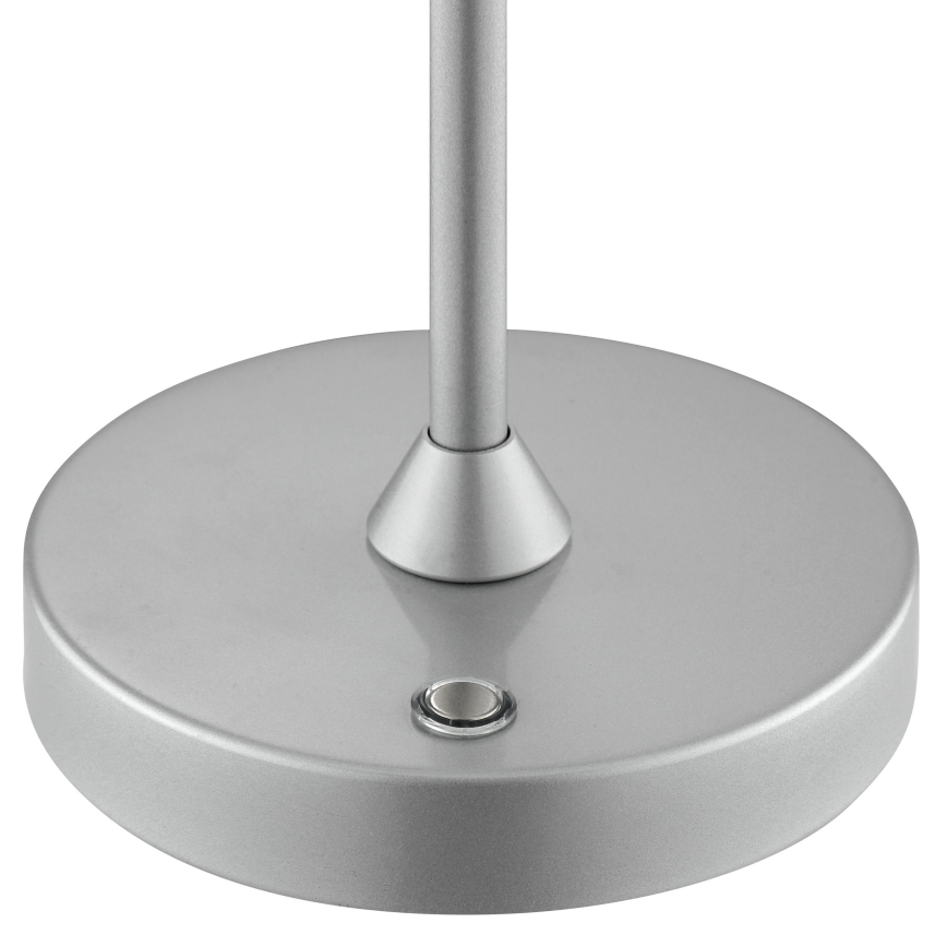 Brilliant - punjiva LED stolna lampa za vanjsku upotrebu s dodirnim upravljanjem i mogućnošću prigušivanja ELORA LED/2,5W/5V 2700K 2600 mAh IP44 srebrna