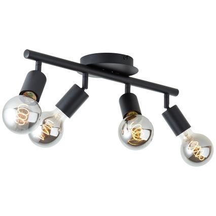 Brilliant - Stropna reflektorska svjetiljka 4xE27/28W/230V crna