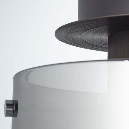 Brilliant - Stropna svjetiljka BETH 1xE27/60W/230V Ø 20 cm crna/zadimljeno staklo