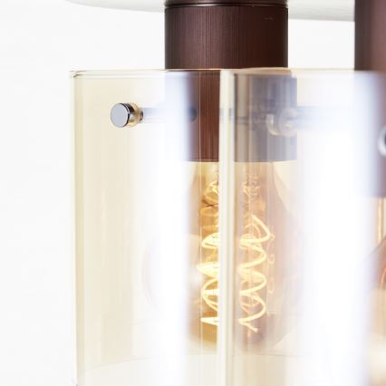 Brilliant - Stropna svjetiljka PETJE 5xE27/40W/230V Ø 52 cm smeđa/dimljena