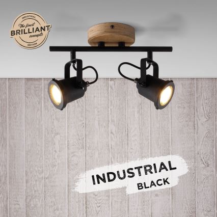 Brilliant - Stropni spot INGE 2xGU10/6W/230V borovina