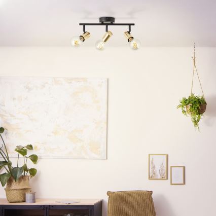 Brilliant - Usmjeriva svjetiljka KERRY 3xE27/40W/230V crna/mesing