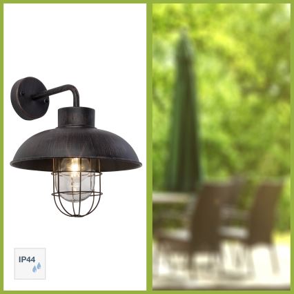 Brilliant - Vanjska zidna lampa PORTLAND 1xE27/60W/230V crna/patina