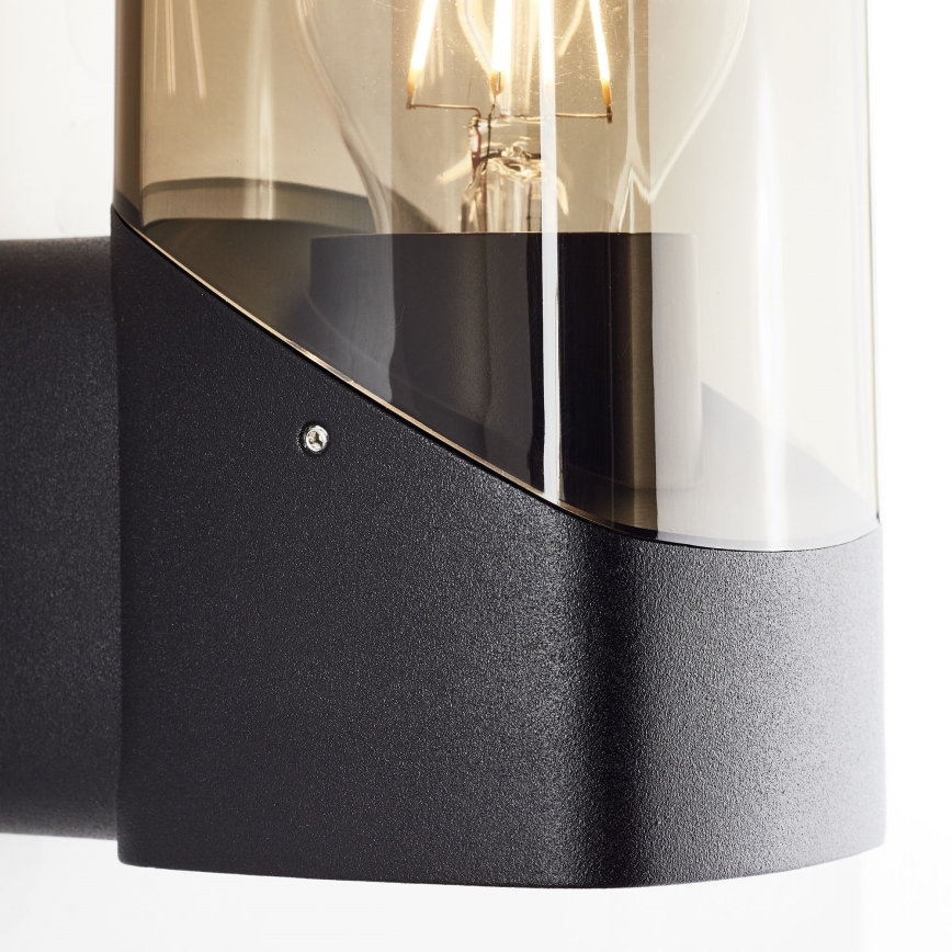 Brilliant - Vanjska zidna svjetiljka MINOU 1xE27/10W/230V IP44 crna/dimna
