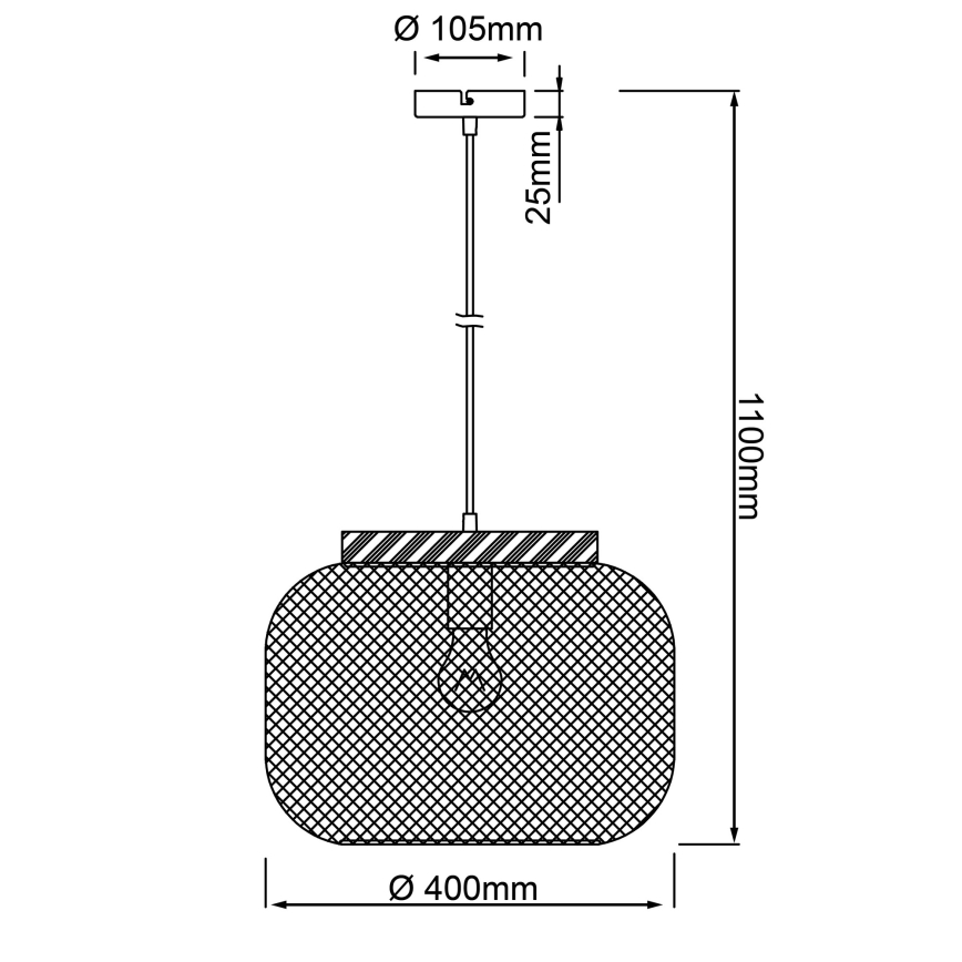 Brilliant - Viseća svjetiljka na kabelu GIADA 1xE27/40W/230V Ø 39 cm, siva