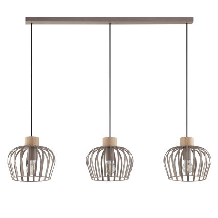 Brilliant - Viseća svjetiljka na kabelu NORDIC CAGE 3xE27/20W/230V bež
