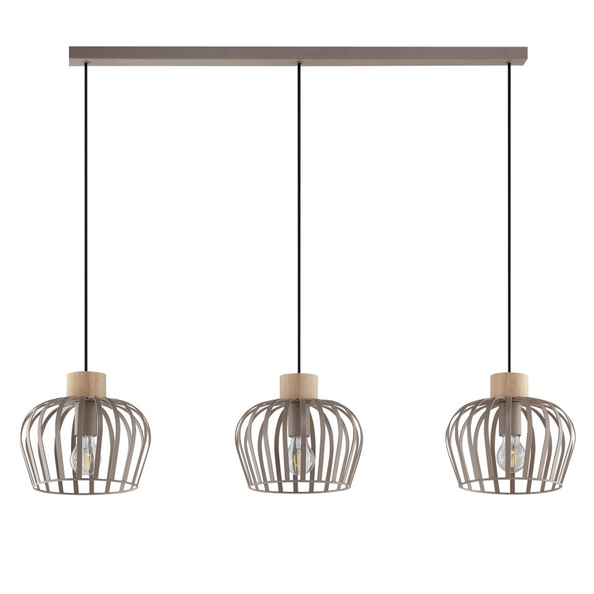 Brilliant - Viseća svjetiljka na kabelu NORDIC CAGE 3xE27/20W/230V bež