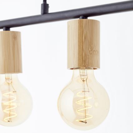 Brilliant - Viseći luster KERRY 5xE27/40W/230V crna/bambus