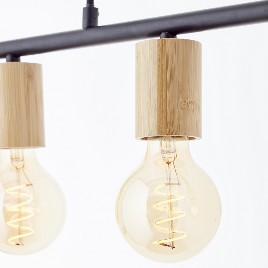 Brilliant - Viseći luster KERRY 5xE27/40W/230V crna/bambus