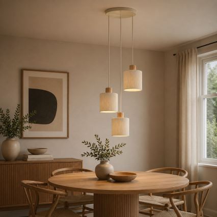 Brilliant - Viseći luster na sajli ARLO 3xE27/20W/230V, promjer 40 cm, krem boje