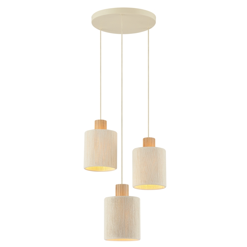 Brilliant - Viseći luster na sajli ARLO 3xE27/20W/230V, promjer 40 cm, krem boje