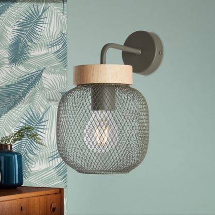 Brilliant - Zidna lampa GIADA 1xE27/40W/230V zelena - FSC certificirano