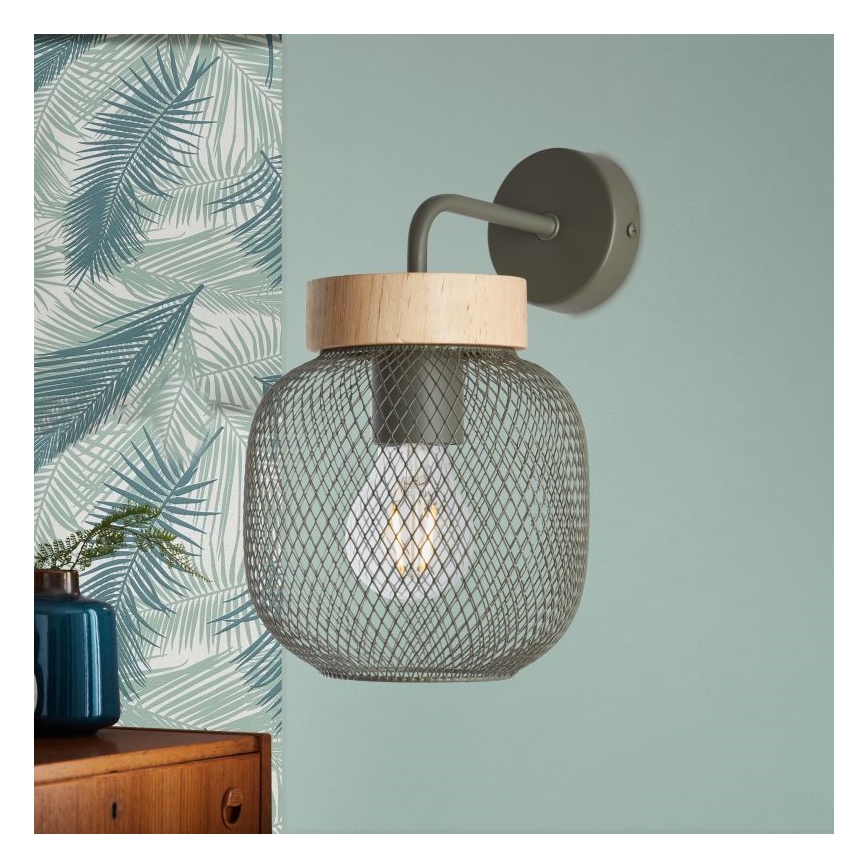 Brilliant - Zidna lampa GIADA 1xE27/40W/230V zelena - FSC certificirano
