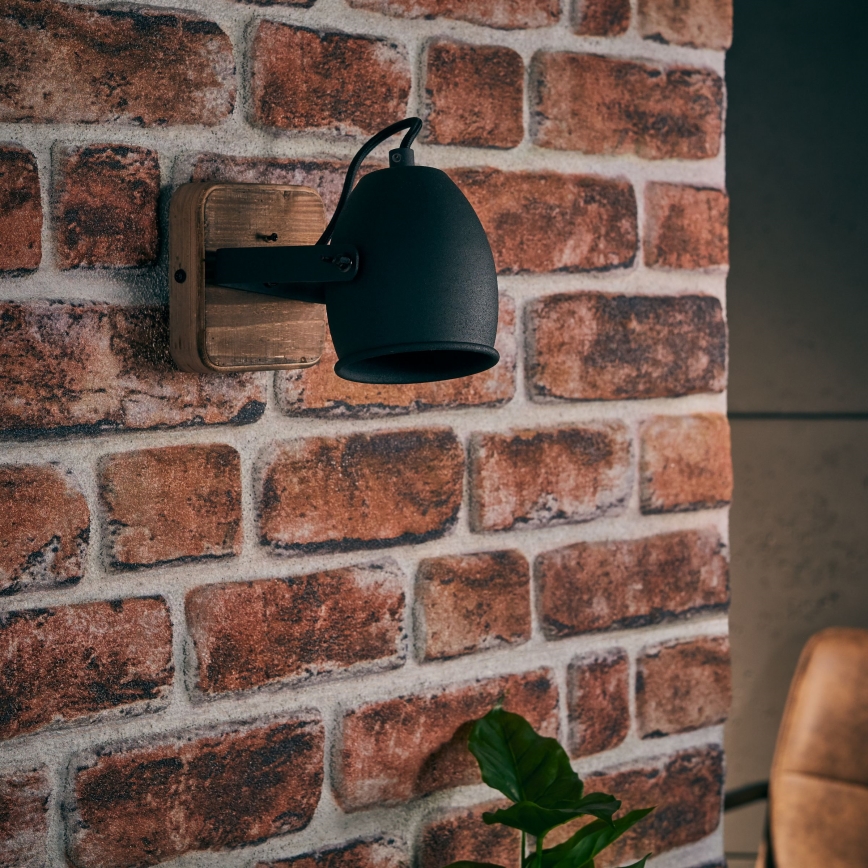 Brilliant - Zidna reflektorska svjetiljka CROWTON 1xGU10/6W/230V borovina