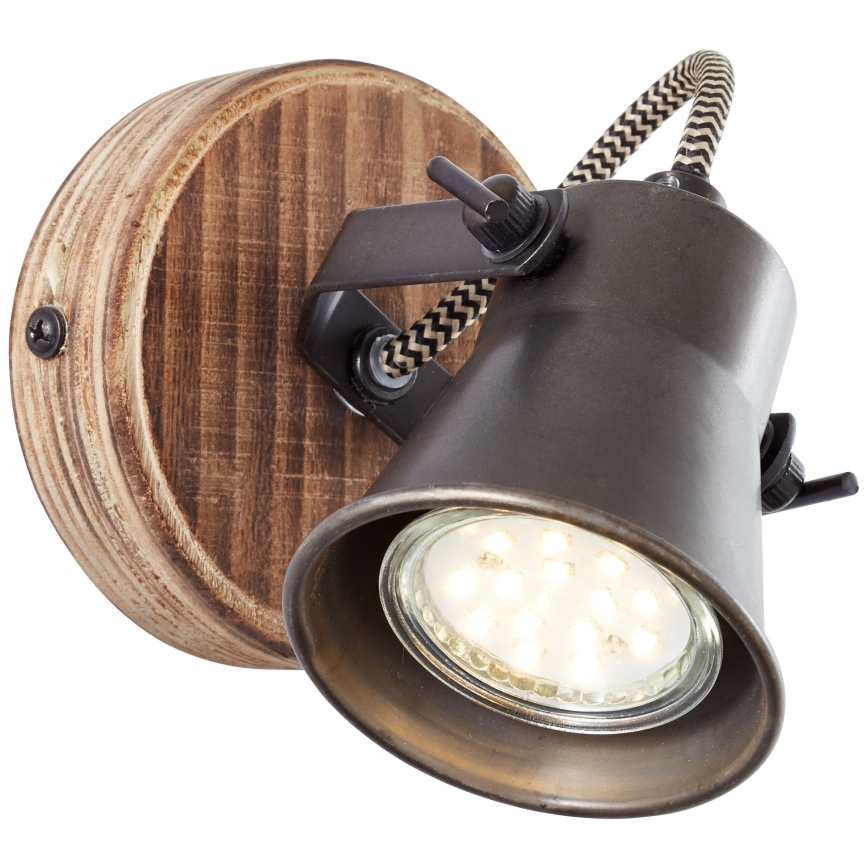 Brilliant - Zidna reflektorska svjetiljka SEED 1xGU10/5W/230V crna/smeđa