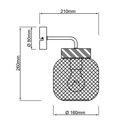 Brilliant - Zidna svjetiljka GIADA 1xE27/40W/230V crna