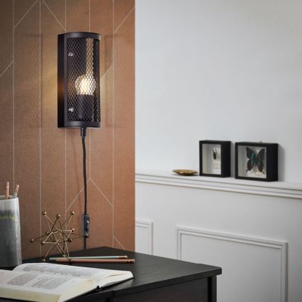Brilliant - Zidna svjetiljka MAZE 1xE27/40W/230V crna