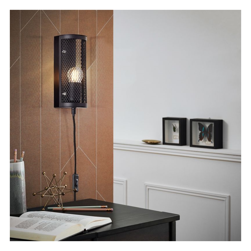 Brilliant - Zidna svjetiljka MAZE 1xE27/40W/230V crna