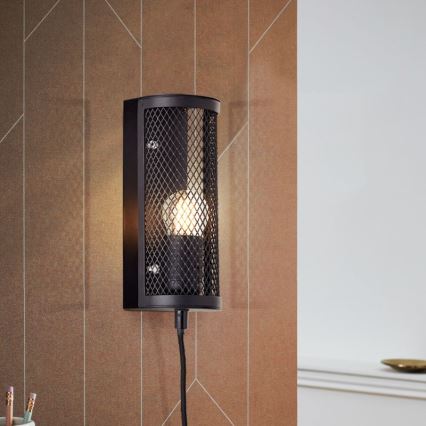 Brilliant - Zidna svjetiljka MAZE 1xE27/40W/230V crna